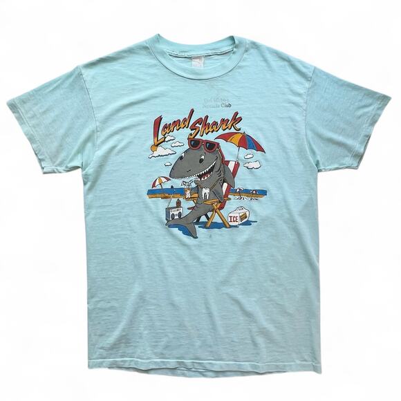 Vintage Other - Vintage Land Shark Vacation Beach TShirt Single Stitch Summer 80s Blue Soft Thin